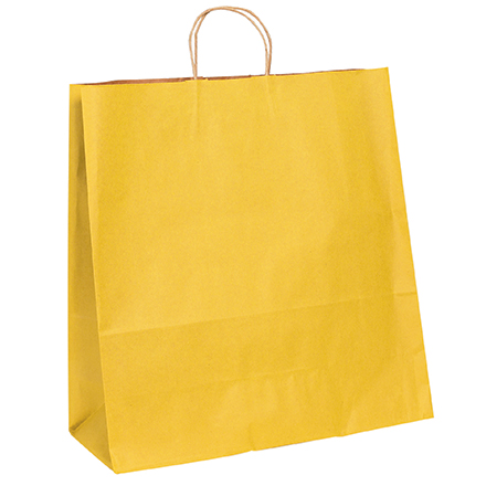 18 x 7 x 18 <span class='fraction'>3/4</span>" Yellow Tinted Shopping Bags