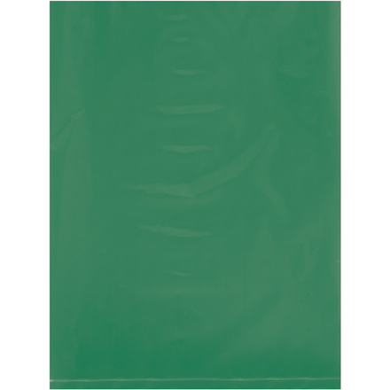 9 x 12" - 2 Mil Green Flat Poly Bags (100 Pack)