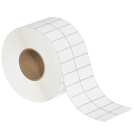 1 x 1 <span class='fraction'>1/2</span>" 2-Up  White Thermal Transfer Labels